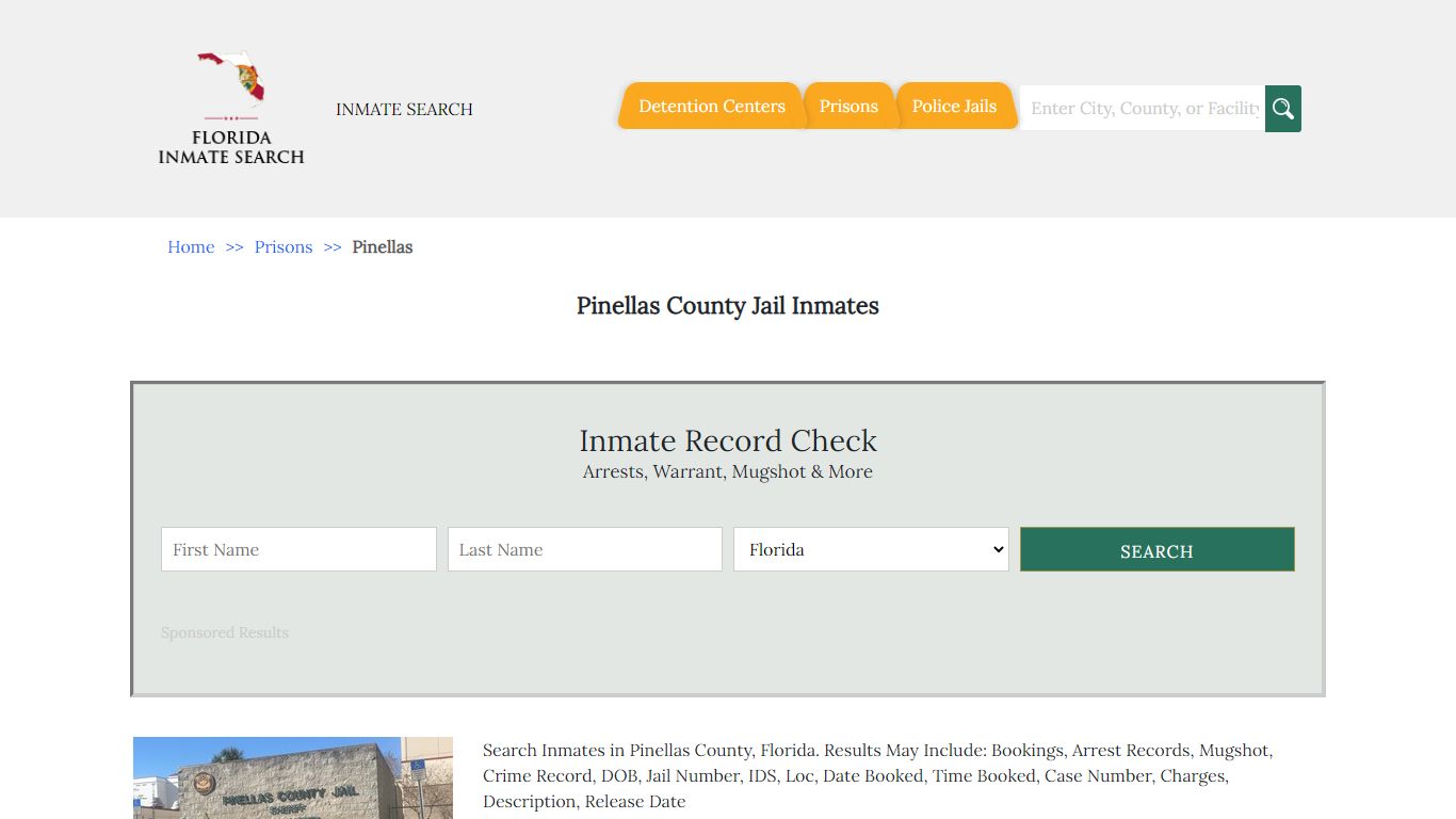 Pinellas County Jail Inmates | Florida Inmate Search